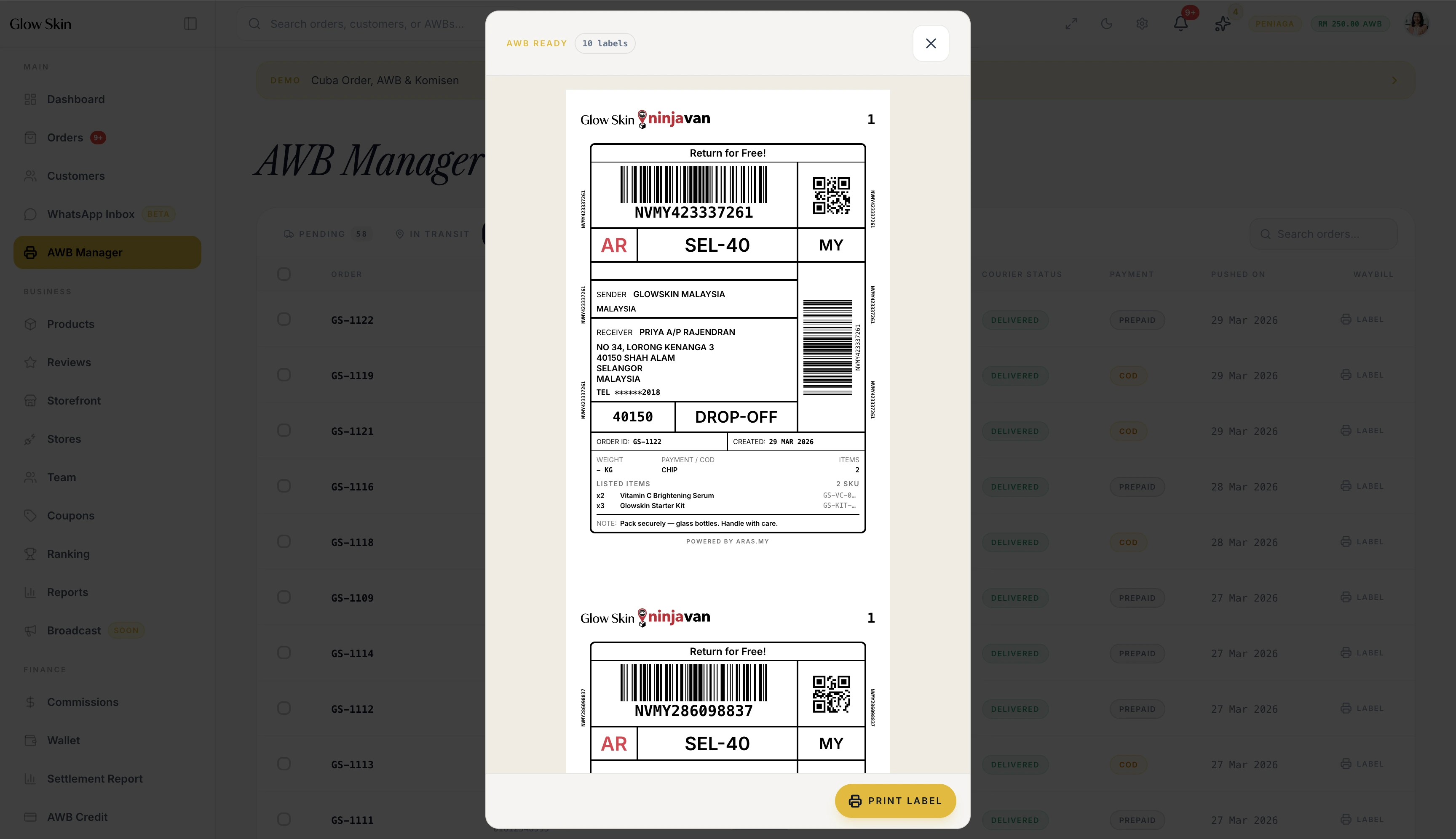 Shipping & AWB