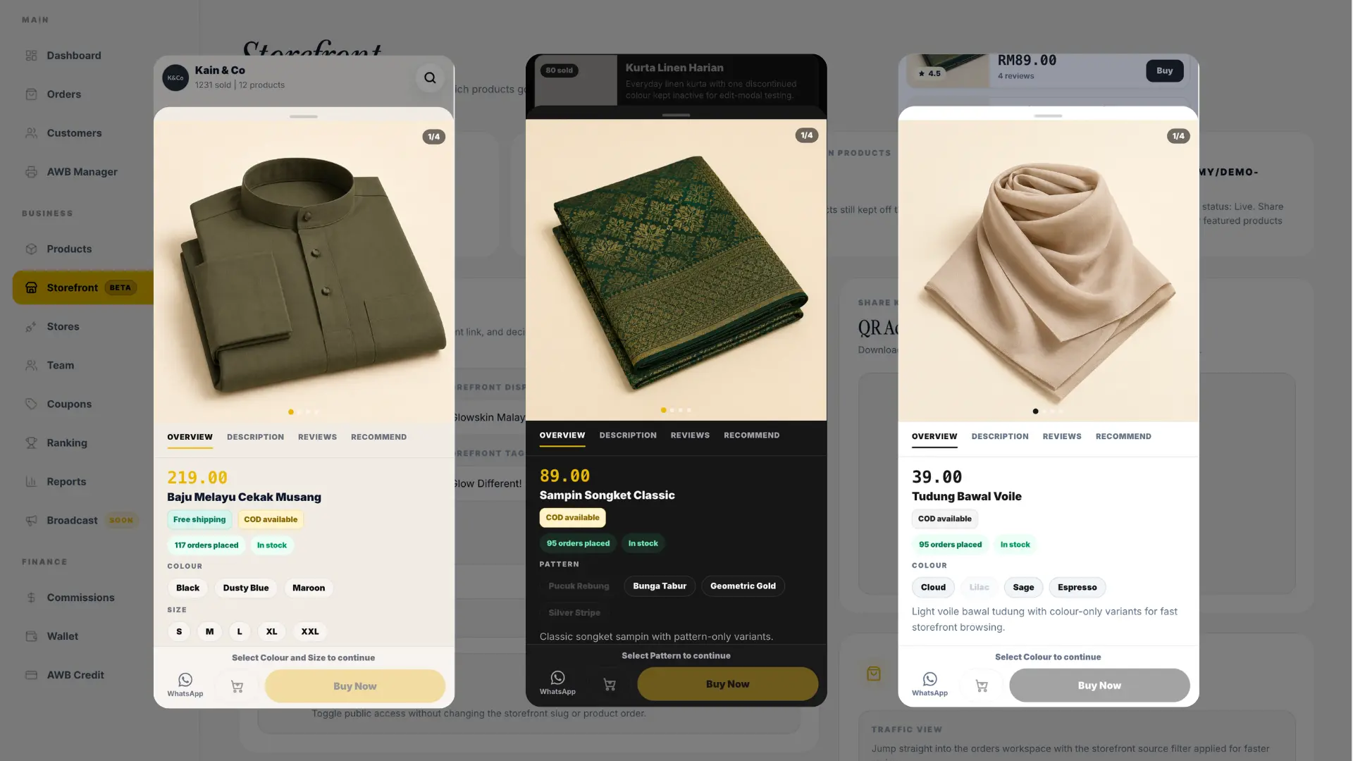 Storefront & Data
